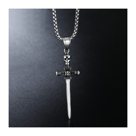 Skull Sword Titanium Steel Pendant