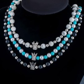 Iced Crown Beads Necklace