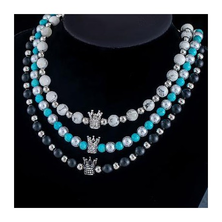 Iced Crown Beads Necklace