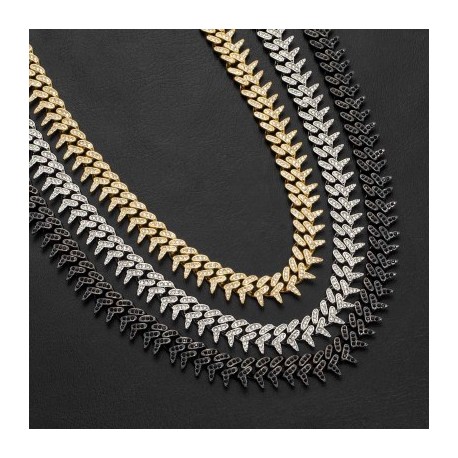 Iced 13mm Rivet Spike Thorns Cuban Chain