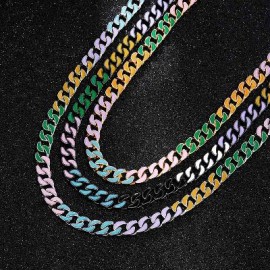 10mm Multi-Color Enamel Cuban LIink Chain