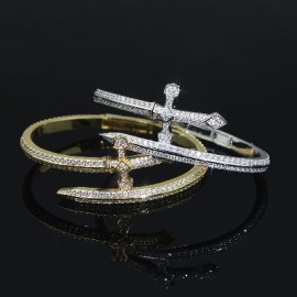 Iced Sword Bangle Bracelet
