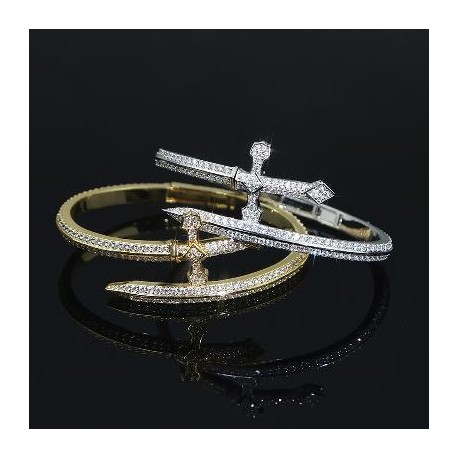 Iced Sword Bangle Bracelet