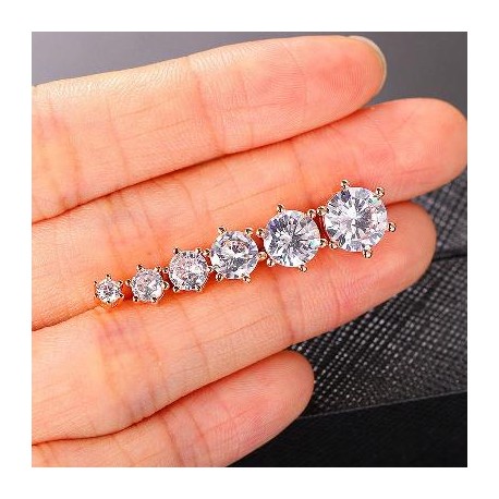 6-Prong Round Cut Stud Earrings