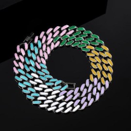 10mm Multi-Color Enamel Miami Cuban Chain