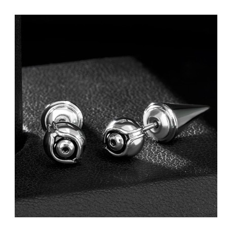 Eye of Ra Cron Stud Earrings in White Gold