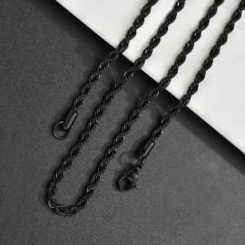 4mm Rope Chain in Black Gold