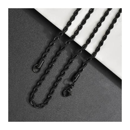 4mm Rope Chain in Black Gold