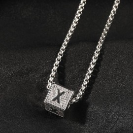 Iced 26 Cube Letters Necklace