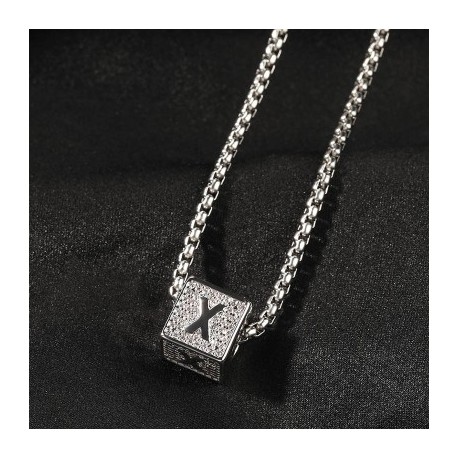 Iced 26 Cube Letters Necklace