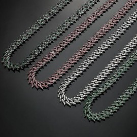 14mm Iced Spiked Cuban Chain in Black Gold