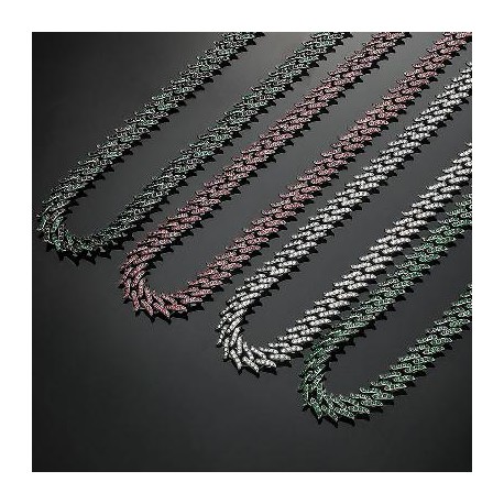 14mm Iced Spiked Cuban Chain in Black Gold
