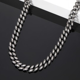 11mm Marquise Cut Cuban Chain in Black Gold