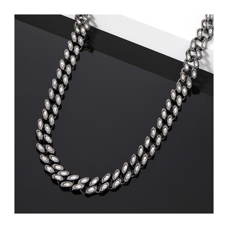 11mm Marquise Cut Cuban Chain in Black Gold