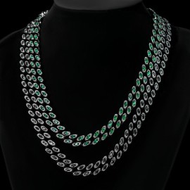 11mm Emerald/Black Marquise Cut Cuban Chain in Black Gold