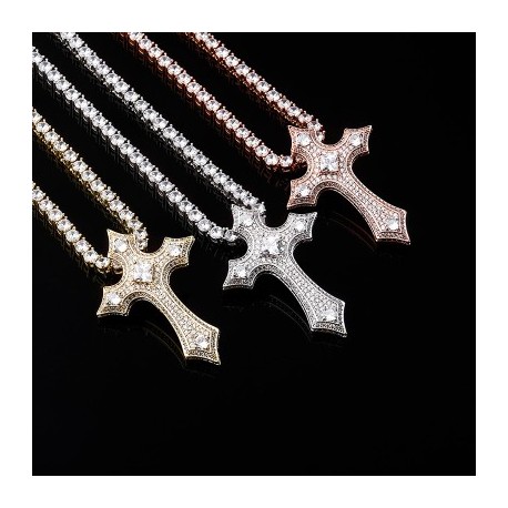 Iced Out Gothic Cross Pendant