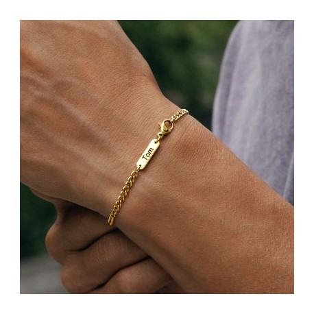 3mm Custom Name Cuban Bracelet in Gold