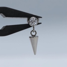 Dangle Spike Earring in White Gold
