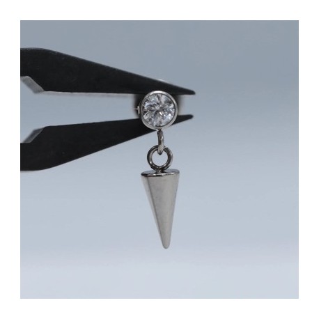 Dangle Spike Earring in White Gold