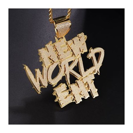 Combination Custom Name Double Layer Pendant in Gold