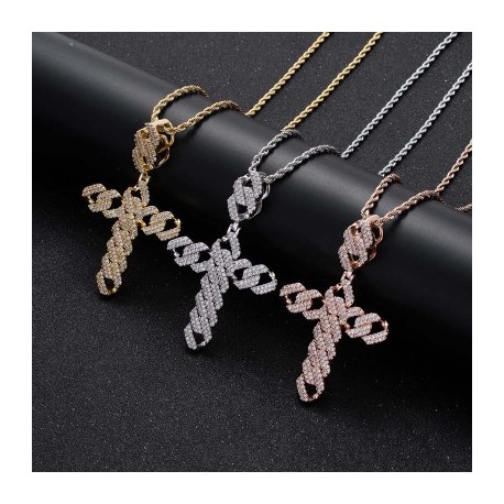 Iced Out Shaped Big Cross Pendant