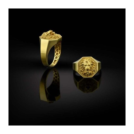 Signet Lion Rings for Men