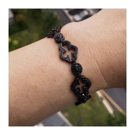 Black Diamond Skeleton Cross Bracelet