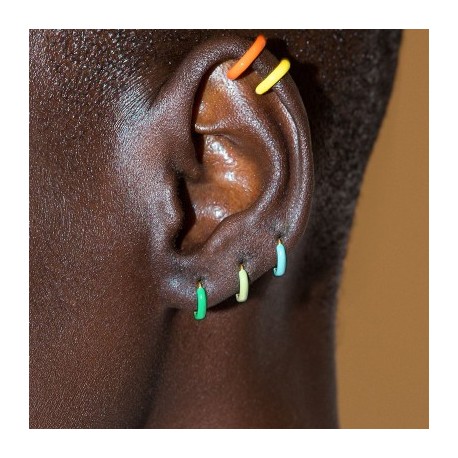 The Neon Enamel Huggies Earrings