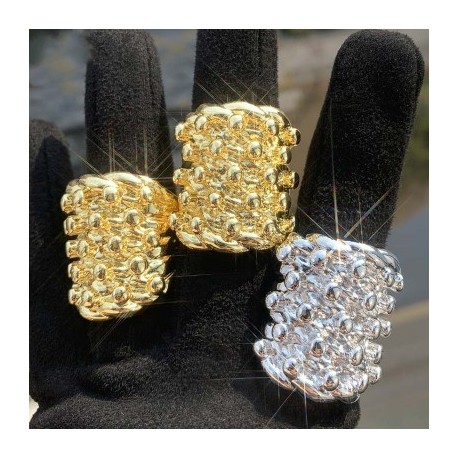 Multi-Size Lava Nugget Ring