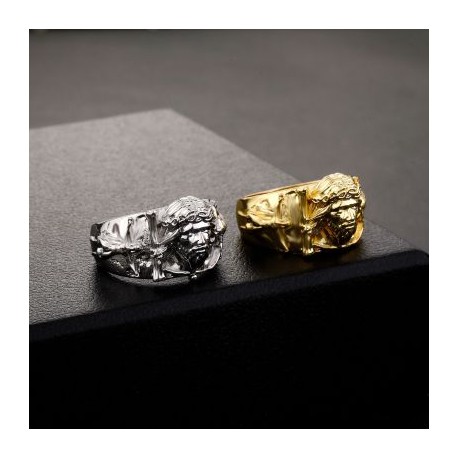 Three-dimensional Engraved Jesus Ring