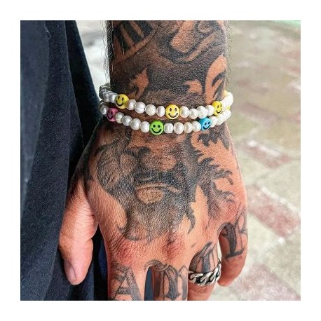 Smiley Face Pearl Bracelet