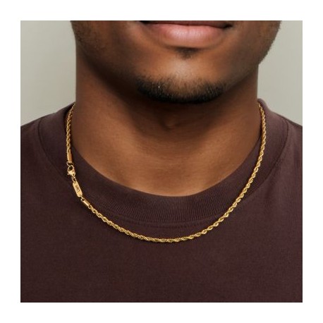 3mm Custom Name Rooe Necklace in Gold
