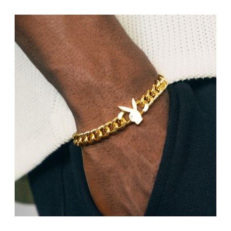 8mm Bunny Heads Cuban Bracelet in Gold