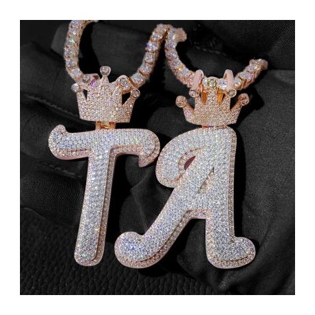 Iced Out Crown Buckle Pendant