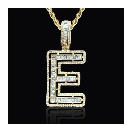 Iced A-Z Skeleton Letter Pendant