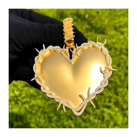 Iced Thorns Heart Pendant