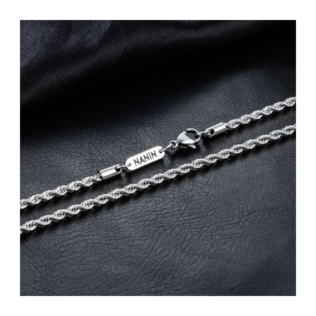 3mm Custom Name Stainless Steel Rope Chain