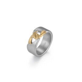 Stainless Steel Matt Ring in Gold and White Gold