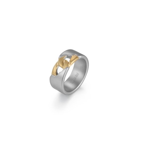 Stainless Steel Matt Ring in Gold and White Gold