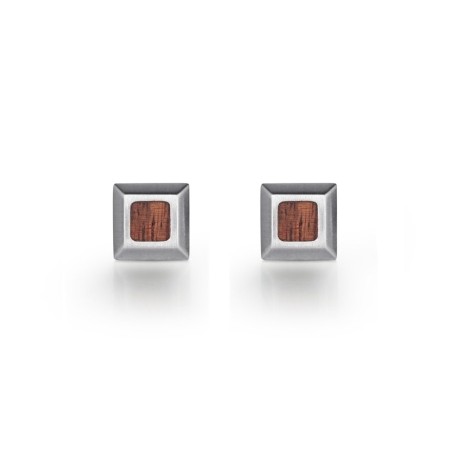 Wood Inlay Stud Earrings