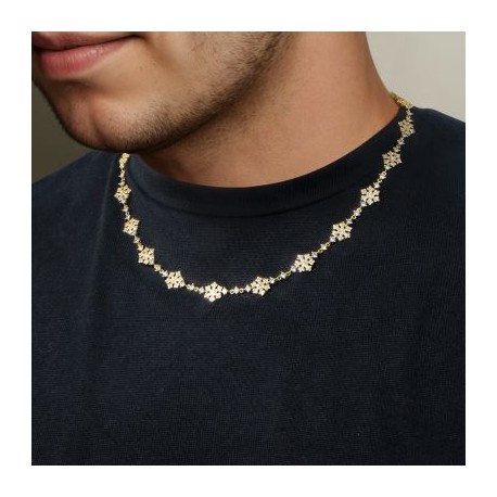 10mm 18'' Snowflake Link Chain in Gold