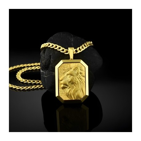 King of Lion Dog Tag Pendant
