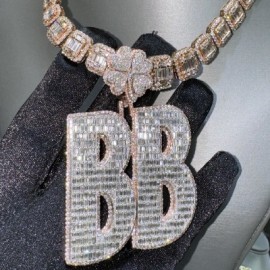 Four Leaf Clover Buckle Custom Letters Pendant
