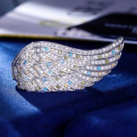 Iced Colorful Angel Wing Ring