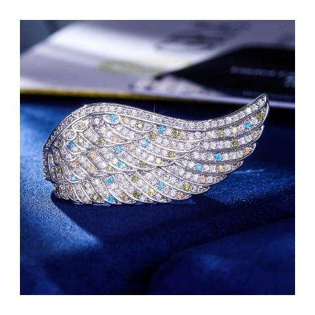 Iced Colorful Angel Wing Ring