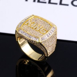 Iced 3D Custom Baguette Name Ring