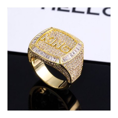 Iced 3D Custom Baguette Name Ring
