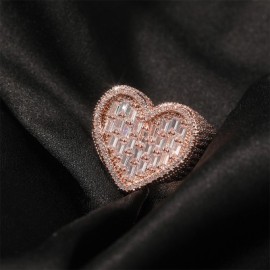 Heart-shaped Baguette Cut Ring