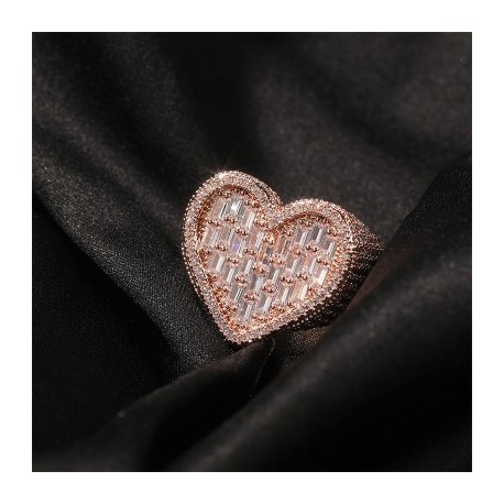 Heart-shaped Baguette Cut Ring