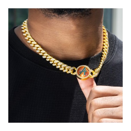 A to Z Initials Letters Iced Cuban Chain in Gold